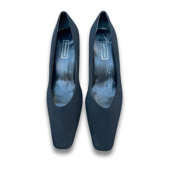 Nordstrom Glow 2" Black Heels Size 8 Elegant Square-Toe Pumps Women - Picture 2 of 12